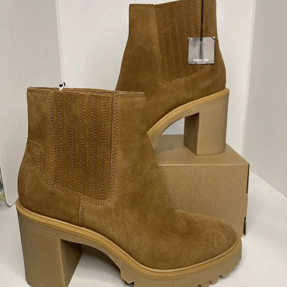 dolce vita caster h20 waterproof Suede bootie Brown Size 10 NWOB
